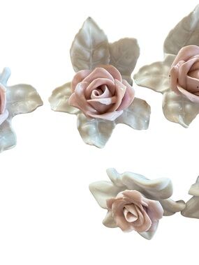 Porcelain Pink Rose Flower Ceramic Accent - Brand Kaiser misc lot